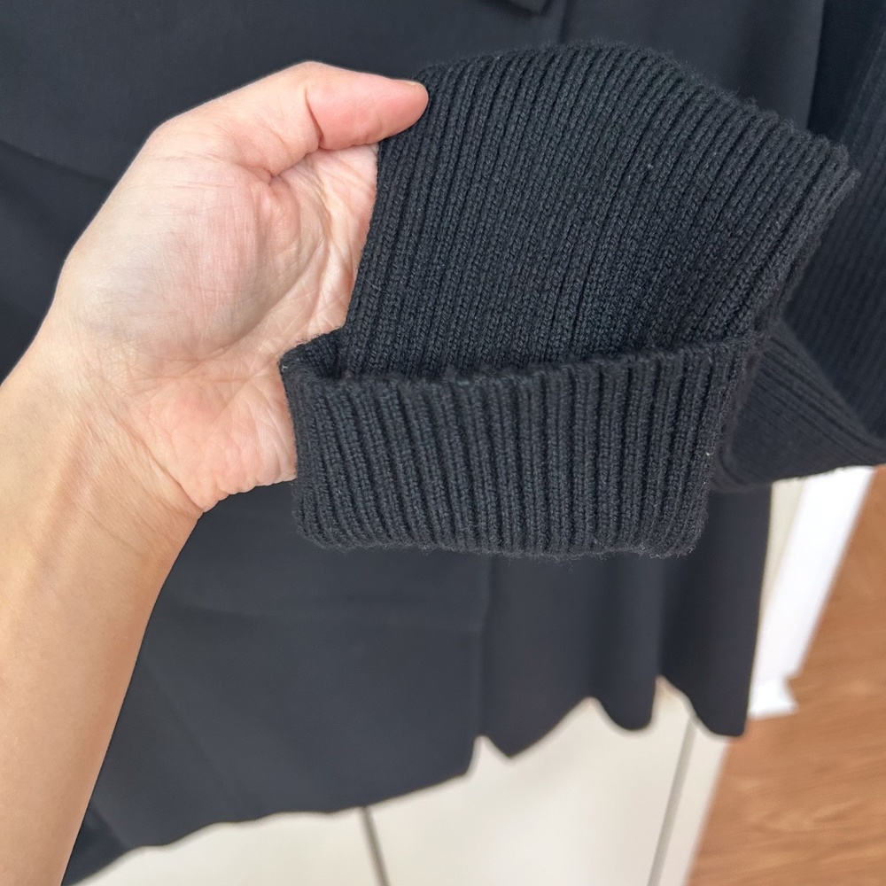 LAFAYETTE 148 Women Black Extrafine Wool Sweater sleeves jacket blazer - sz L - Picture 5 of 14